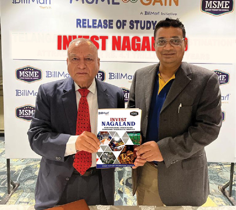 Dr DS Rawat and Jigish Sonagara releasing the study on ‘Invest Nagaland’ at MSME EPC secretariat on July 13.